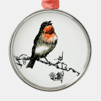 Christmas Robin Metal Ornament