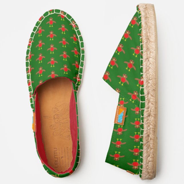 Christmas Robin Patterned Espadrilles (Side)