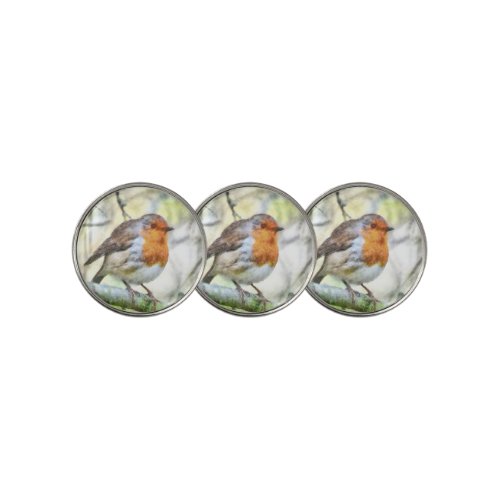 Christmas Robin Redbreast Winter Watercolor Golf Ball Marker