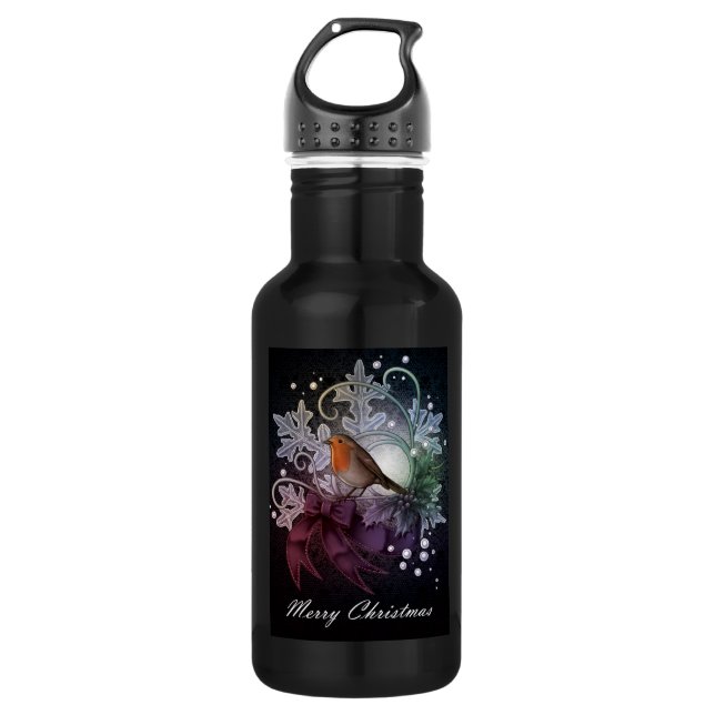 Christmas Robin Water Bottle (Front)