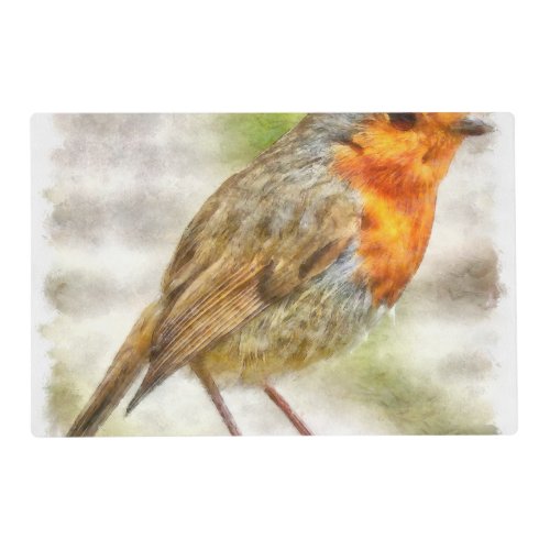 Christmas Robin Winter Watercolor Placemat