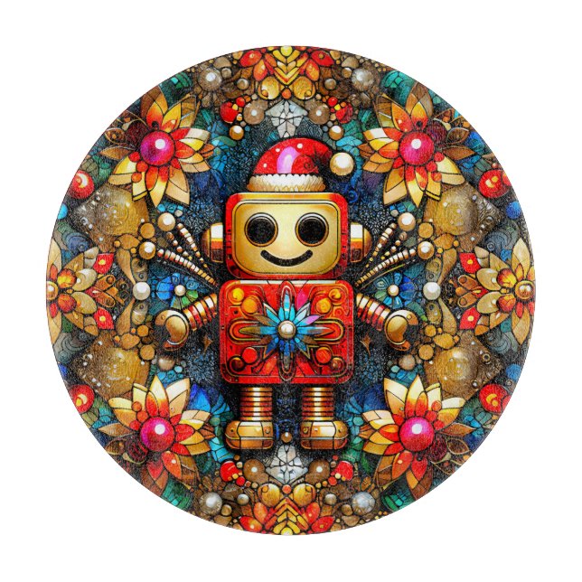 CHRISTMAS ROBOT ~ Cutting Board (Front)