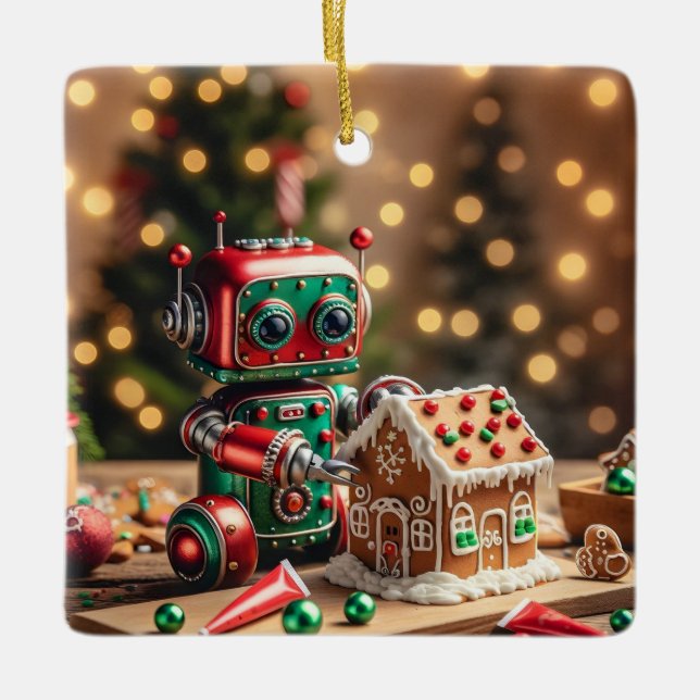 Christmas Robot Ornament (Front)