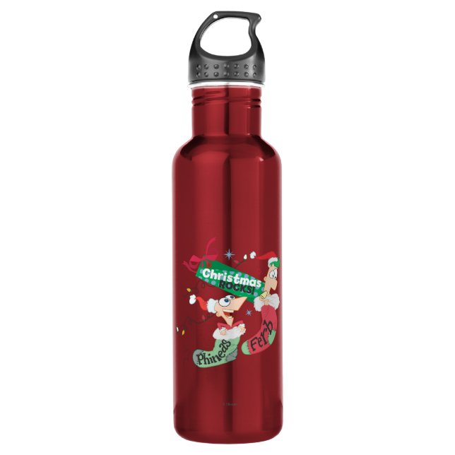 Christmas Rocks Stainless Steel Water Bottle (Front)