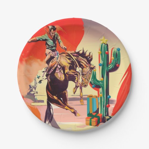Christmas Rodeo Paper Plates
