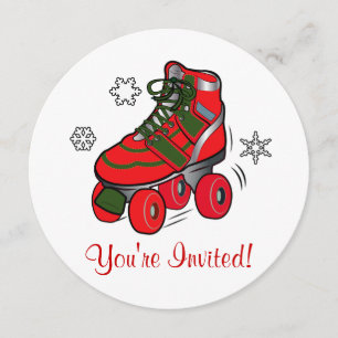 Christmas Roller Skating Party Invitation