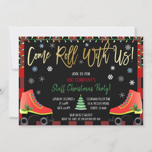 Christmas Roller Skating Party Invitation