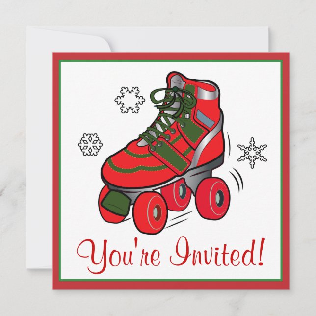 Christmas Roller Skating Party Invitation (Front)