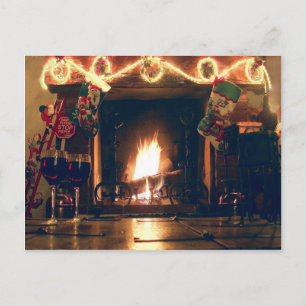 Christmas Romance and Warmth Customizable Postcard
