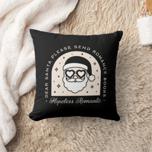 Christmas romance books dark aesthetic black throw pillow