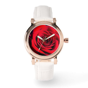 Christmas romantic red rose stylish watch