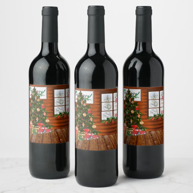 Christmas  room  wine label (Bottles)