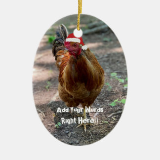 Christmas Rooster Custom Message Ornament