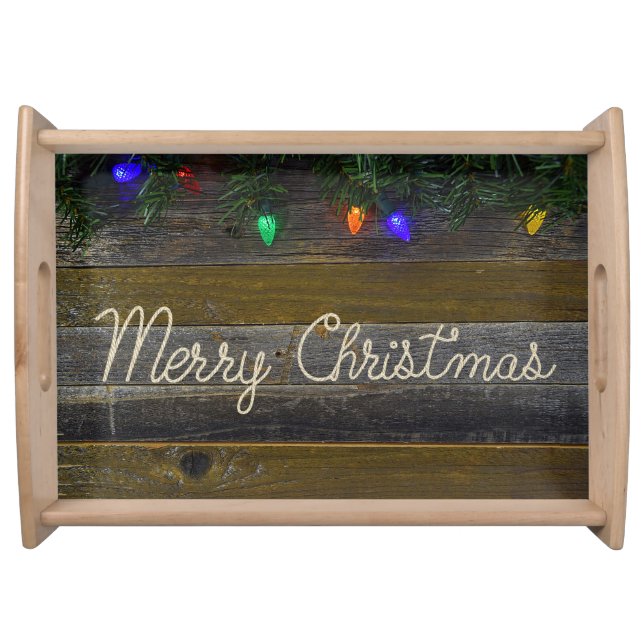 Christmas rope and lights serving tray (Front)