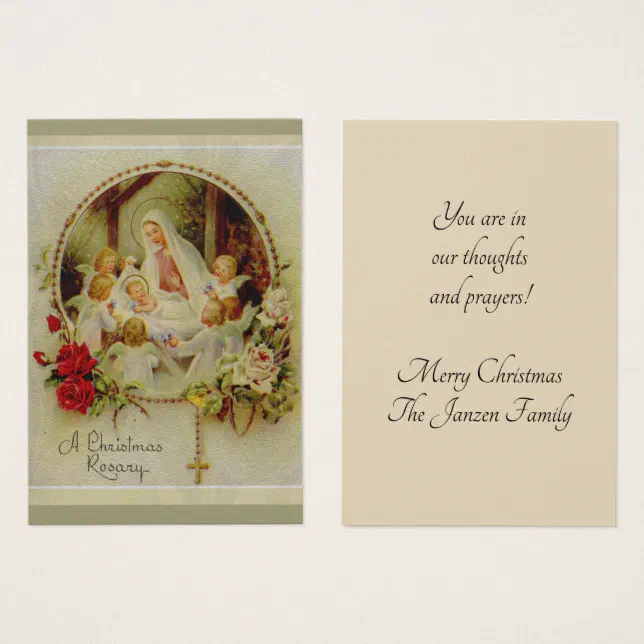 Christmas Rosary Nativity Holy Cards | Zazzle
