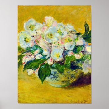Christmas Rose Flowers Poster by monetart at Zazzle