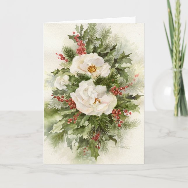 Christmas Roses 09CCS2-1 Holiday Card (Front)