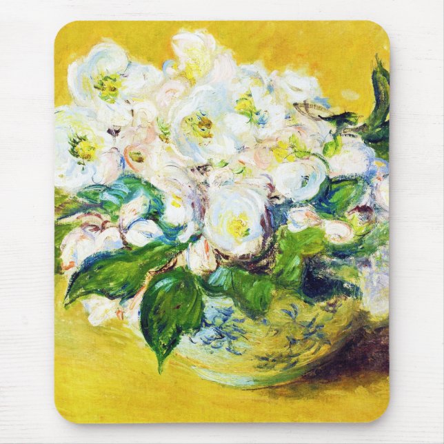 Christmas Roses Claude Monet flowers floral paint Mouse Pad (Front)
