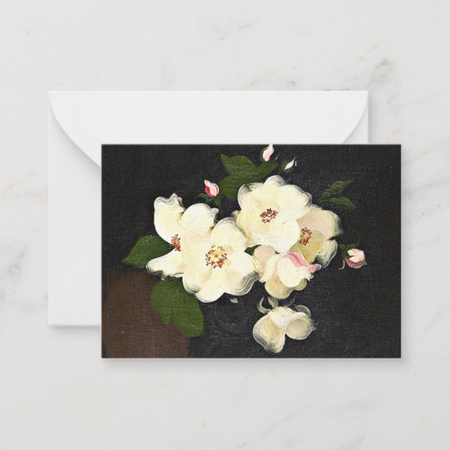 Christmas Roses, fine art painting Note Card (Front)