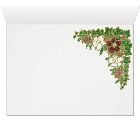 Christmas Roses, Hellebores, Spanish Greeting (Inside Horizontal (Bottom))