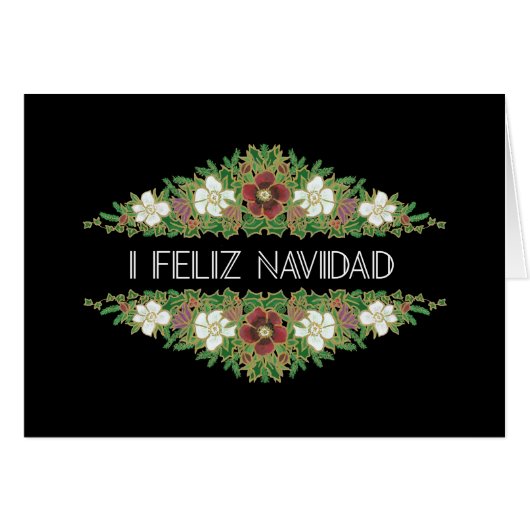 Christmas Roses, Hellebores, Spanish Greeting (Front Horizontal)