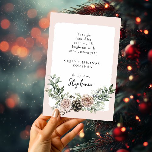 Christmas Roses Motivational Quote Holiday Card