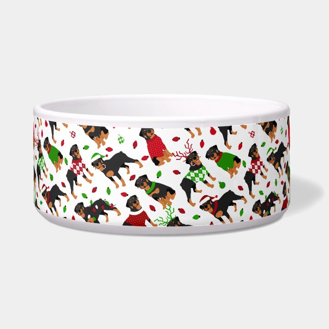 Christmas Rottweiler Bowl (Front)