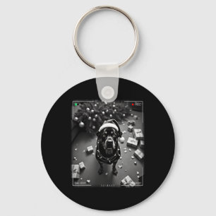 Christmas Rottweiler Caught On Camera Keychain