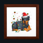 Christmas Rottweiler Dog Santa Xmas Light Gift Box<br><div class="desc">Make this jewelry box a special gift,  good ideal as a birthday,  anniversary,  Valentine's Day,  Mother’s Day,  Thanksgiving Day gift,  and let it be a sweet witness of your love that will accompany your beloved ones every day.</div>