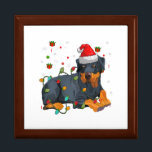Christmas Rottweiler Dog Santa Xmas Light Gift Box<br><div class="desc">Make this jewelry box a special gift, good ideal as a birthday, anniversary, Valentine's Day, Mother’s Day, Thanksgiving Day gift, and let it be a sweet witness of your love that will accompany your beloved ones every day.</div>