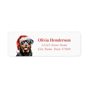 Christmas Rottweiler Return Address Labels