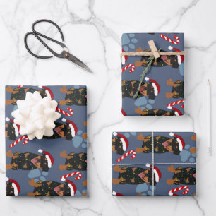 Christmas Rottweiler  Wrapping Paper Sheets