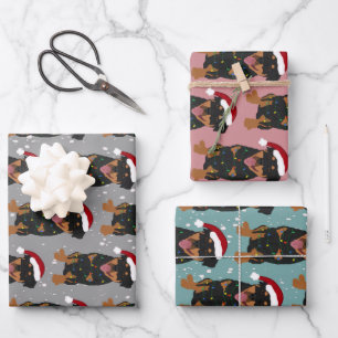 Christmas Rottweiler Wrapping Paper Sheets