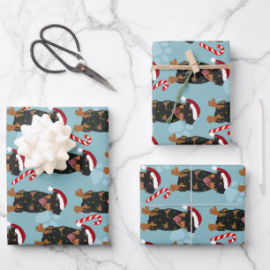 Christmas Rottweiler Wrapping Paper Sheets