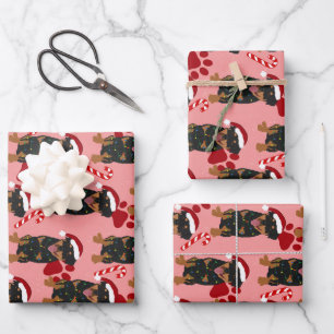 Christmas Rottweiler Wrapping Paper Sheets