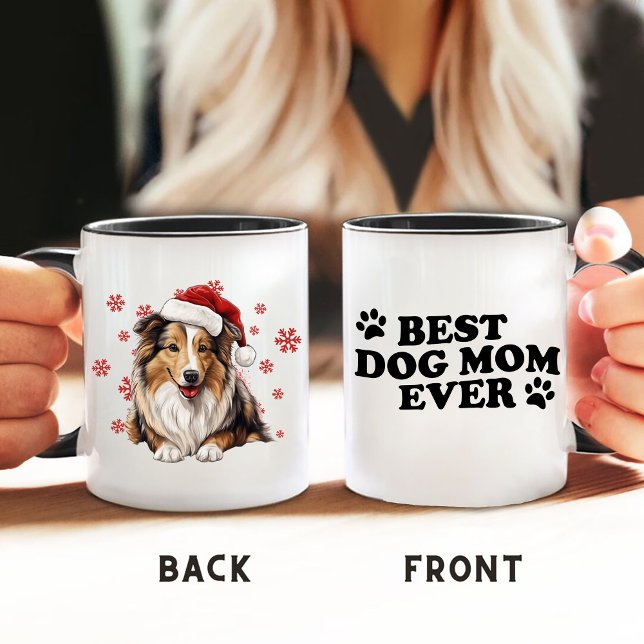 Christmas Rough Collie Dog Personalized Mug (Creator Uploaded)