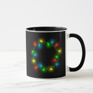 Christmas round lights mug