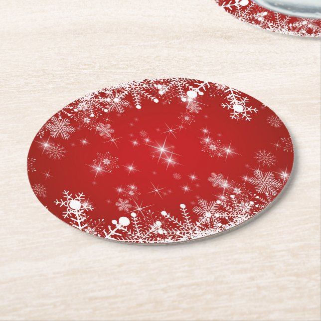 Christmas Round Paper Coaster (Angled)