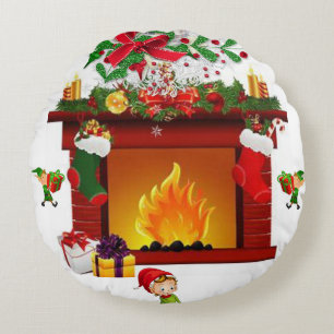 Christmas Round Pillow, Elf Pillow