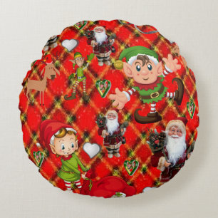 Christmas Round Pillow, Elf Pillow