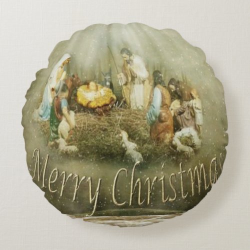 Christmas Round Pillow Jesus Christ Round Pillow