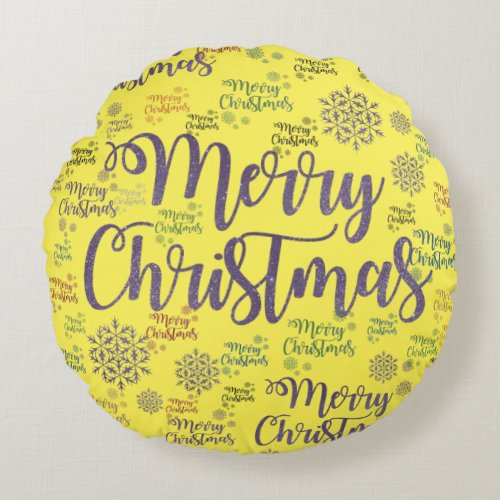 Christmas Round Pillow Merry Christmas Round Pillow