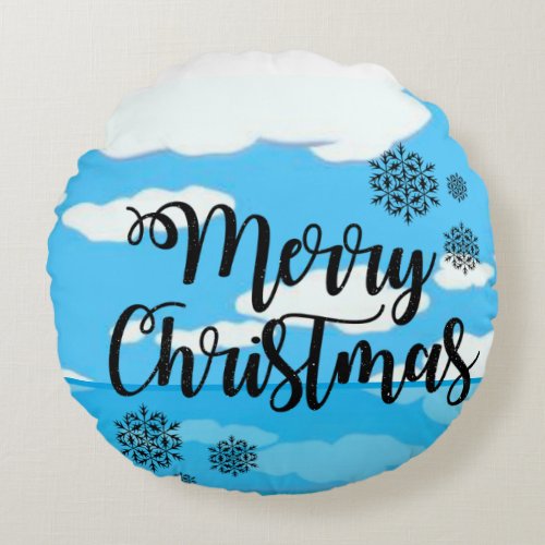 Christmas Round Pillow Merry Christmas Round Pillow