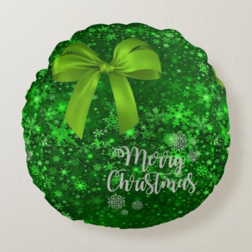 Christmas Round Pillow Merry Christmas Round Pillow