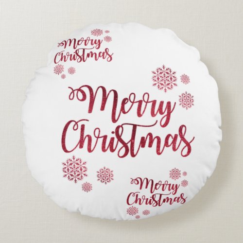 Christmas Round Pillow Merry Christmas Round Pillow