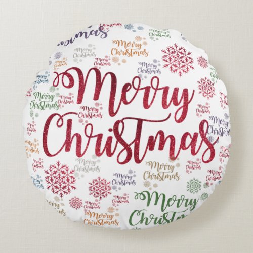 Christmas Round Pillow Merry Christmas Round Pillow