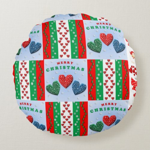 Christmas Round Pillow Santa Round Pillow