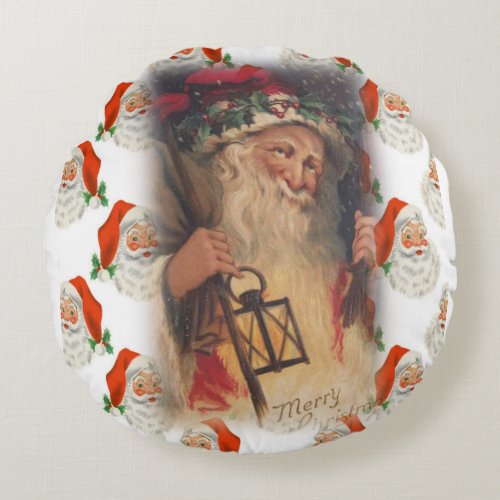 Christmas Round Pillow Santa Round Pillow