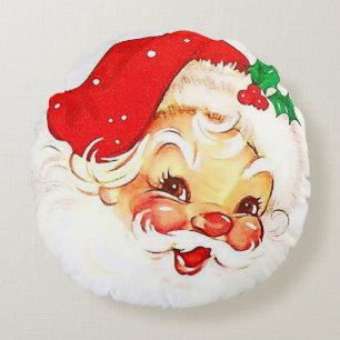 Christmas Round Pillow, Santa Round Pillow