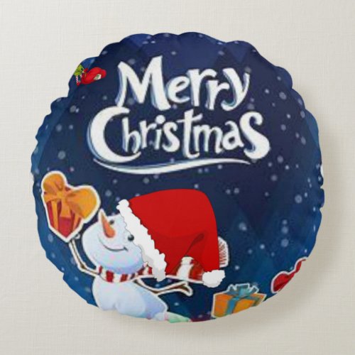 Christmas Round Pillow Snowman Round Pillow